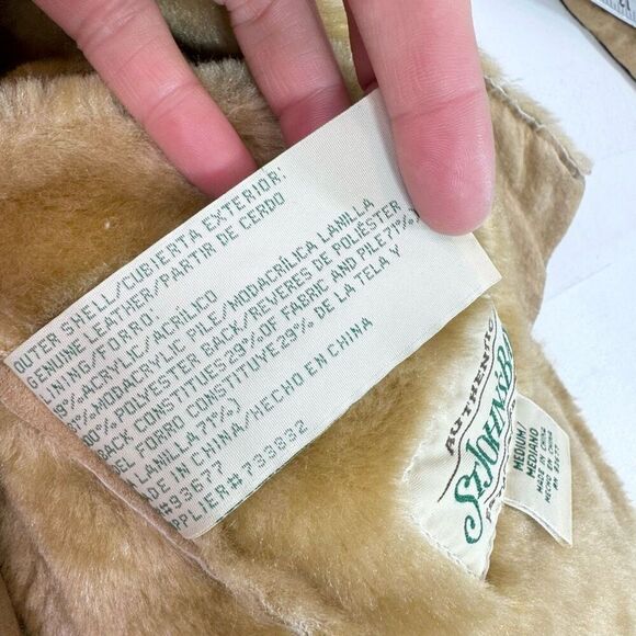 St. John's Bay Coat Womens Medium Tan Long Sleeve Genuine Leather Penny Lane - Picture 7 of 10